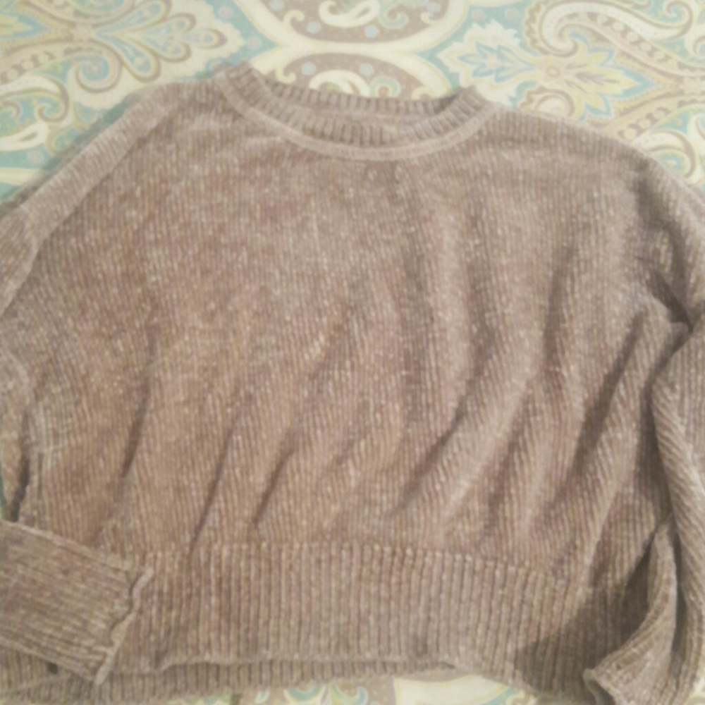 Super Comfy Tan Chenile Sweater Sz S